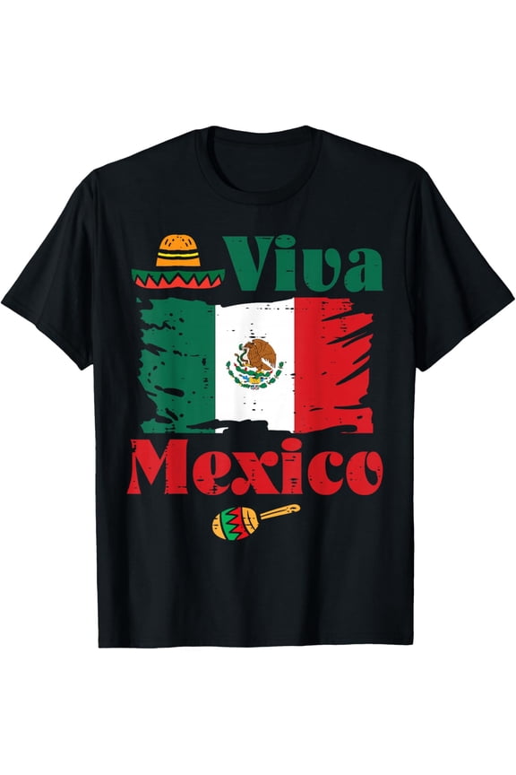Viva Mexico Flag Mexican Independence Day Men Women Kids T-Shirt