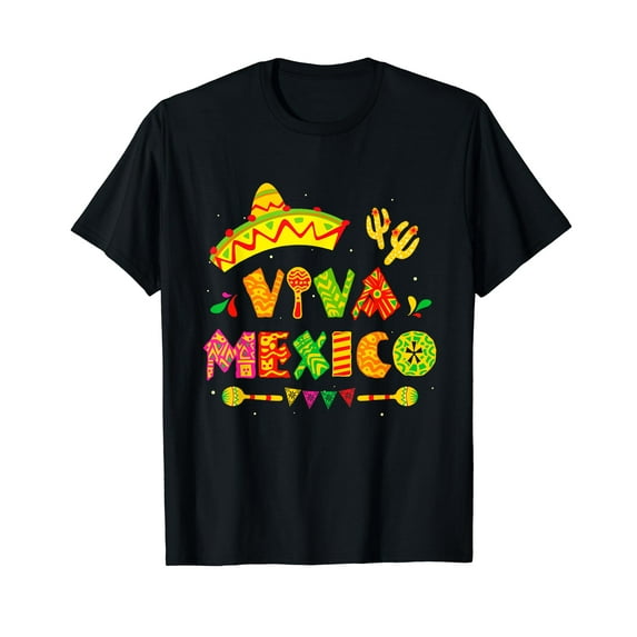 Viva Mexico Mexican Independence Day Shirts Men Short Sleeve T-Shirt Black Tee Gift