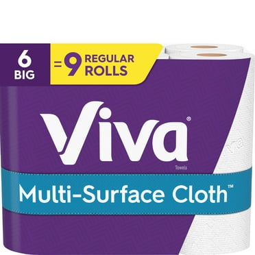 Viva Multi-Surface Cloth Paper Towels, 6 Big Rolls, 83 Sheets Per Roll (498 Total)
