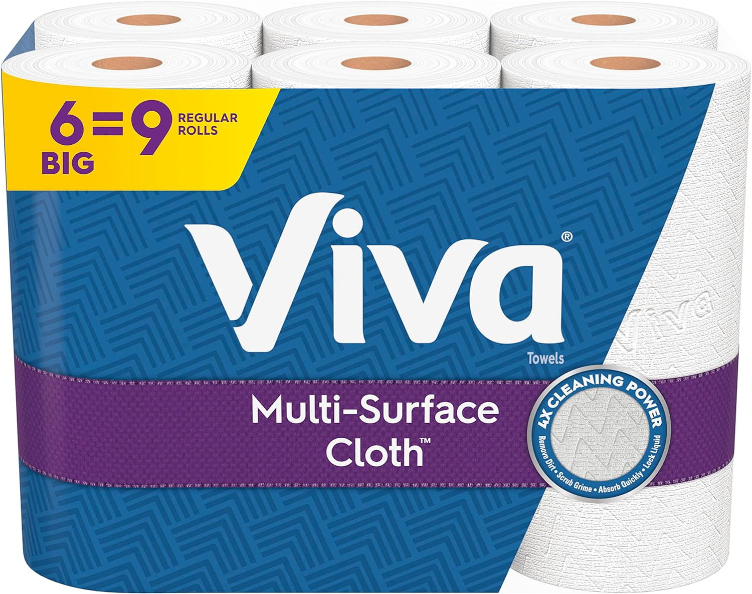 Viva Multi-Surface Cloth Paper Towels, Choose-A-Sheet - 6 Big Rolls = 9 Regular Rolls (83 Sheets Per Roll)
