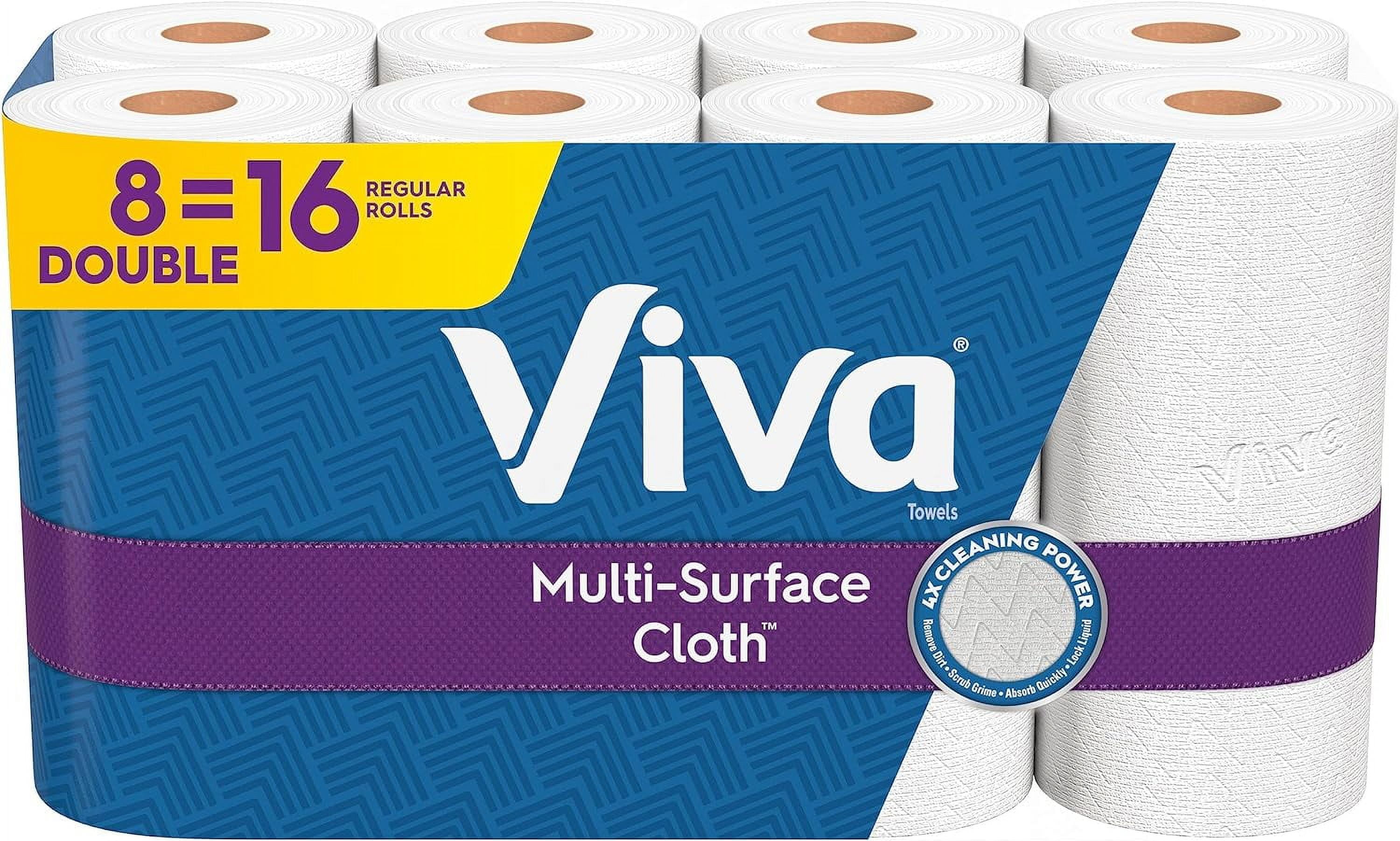 Viva Multi Surface Cloth Paper Towels Choose A Sheet 8 Double Rolls 16 Regular Rolls 110 Sheets Per Roll Walmart