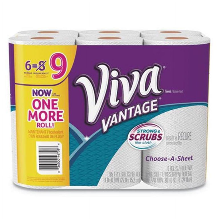 タオル24 Viva® Multi-Surface Kitchen Cloth Paper Towels, 1-Ply, 24 Rolls