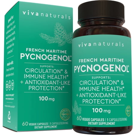 Viva Naturals French-Maritime Pycnogenol 100 mg 60 Count Veggie Capsules