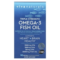 Viva Naturals Omega-3 Fish Oil, Triple Strength, 90 Softgels