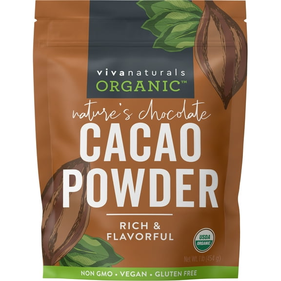 Viva Naturals Organic Cacao Powder, 1 lb