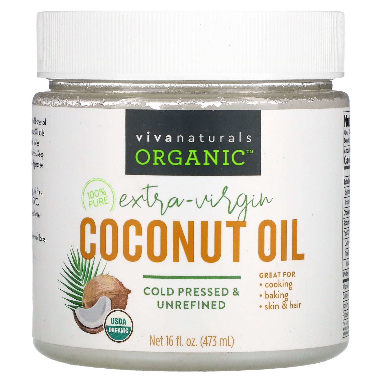 Viva Naturals Organic Extra-Virgin Cold-Pressed Coconut Oil, 16 oz