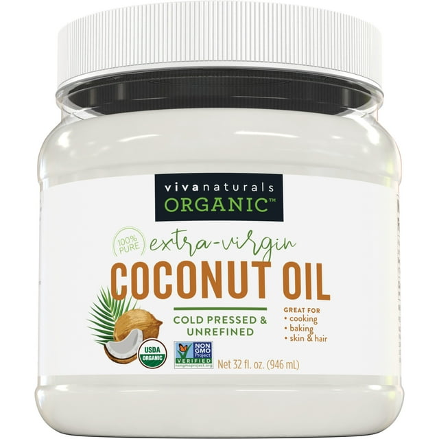 Viva Naturals Organic Extra Virgin Coconut Oil, 32 fl oz (946 ml)