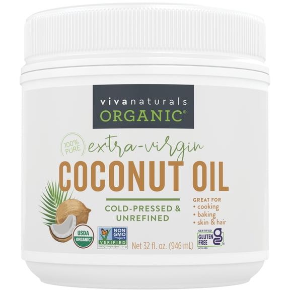 Viva Naturals Organic Extra Virgin Coconut Oil, 32 fl oz (946 ml)