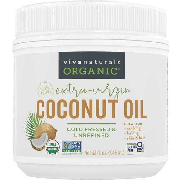 Viva Naturals Organic Extra Virgin Coconut Oil, 32 fl oz (946 ml)