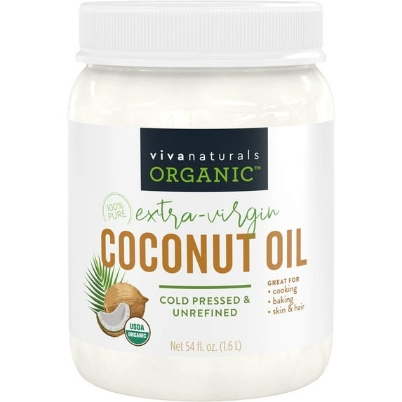 Viva Naturals Organic Extra Virgin Coconut Oil (54 Oz) - Non-Gmo Cold Pressed NEW