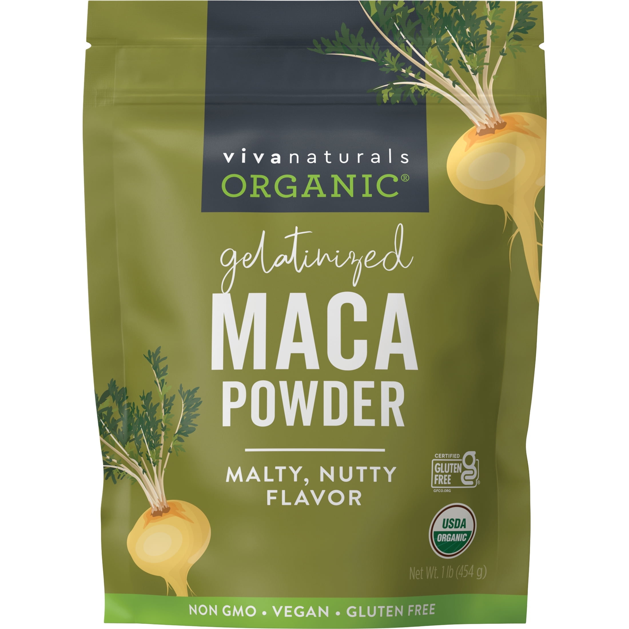 Viva Naturals Organic Gelatinized Maca Powder, 1 lb