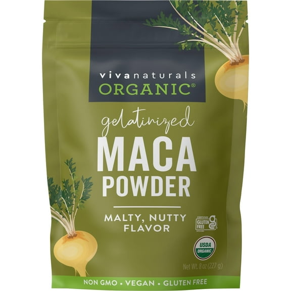 Viva Naturals Organic Gelatinized Maca Powder, 8 oz