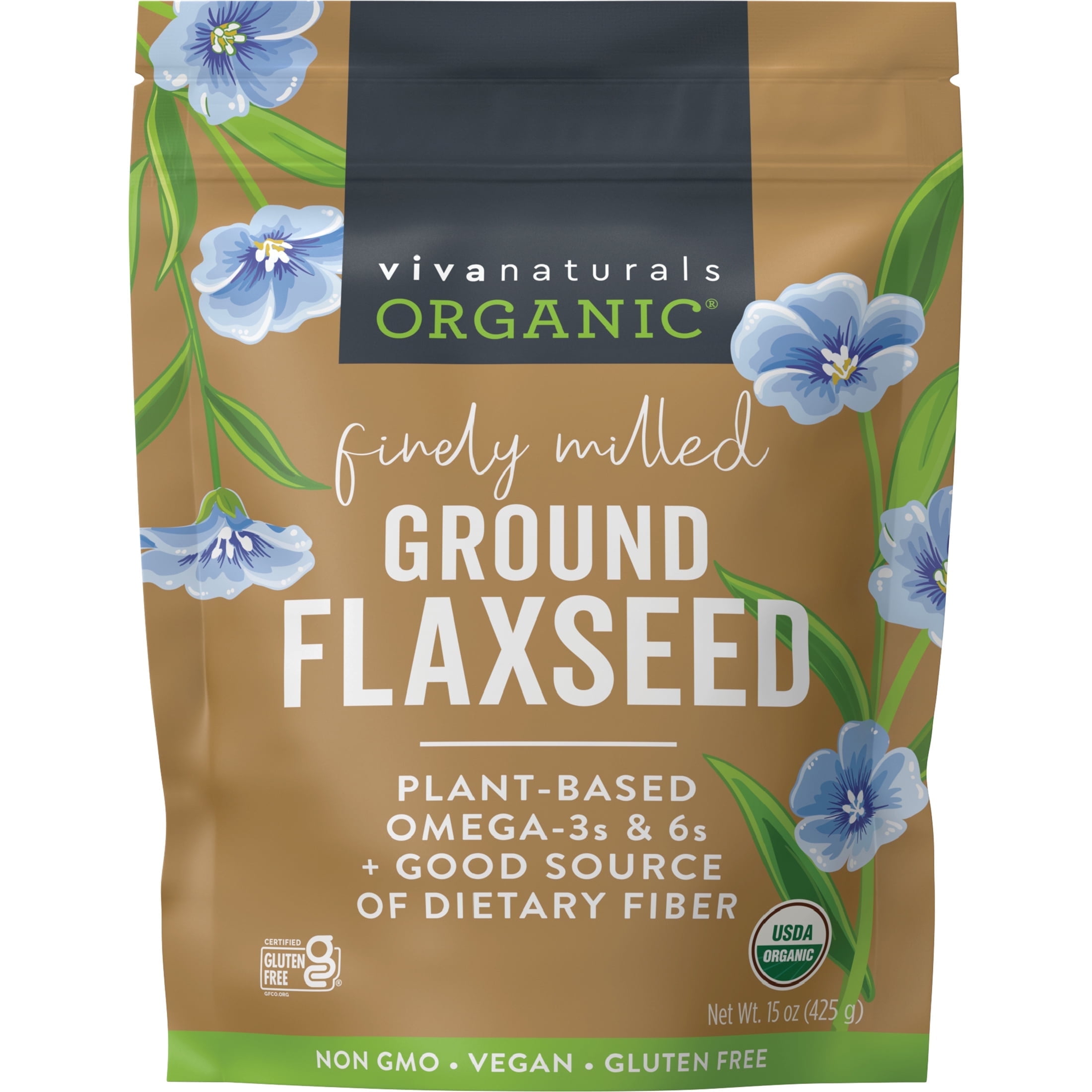 Viva Naturals Organic Ground Flaxseed, 15 oz
