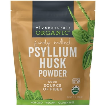 Viva Naturals Organic Psyllium Husk Powder, 24 oz-Finely Ground, Unflavored, Gluten-Free, Vegan, Keto and Paleo