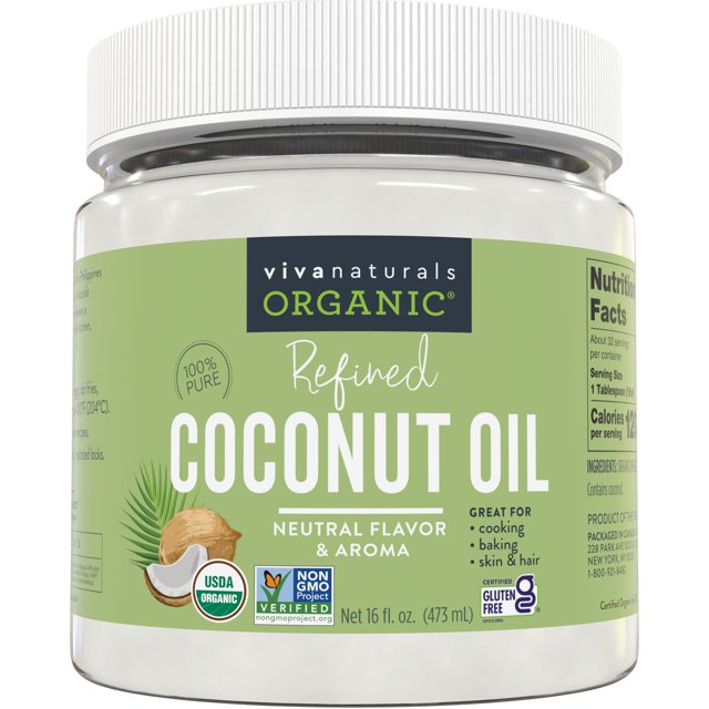 Viva Naturals Refined Coconut Oil ExpellerPressed Organic Coconut