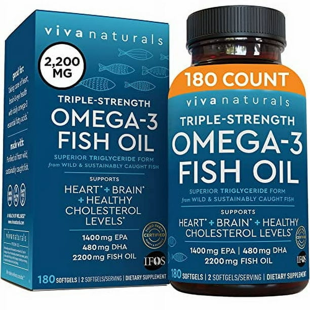 Viva Naturals TripleStrength Omega 3 Fish Oil with EPA and DHA