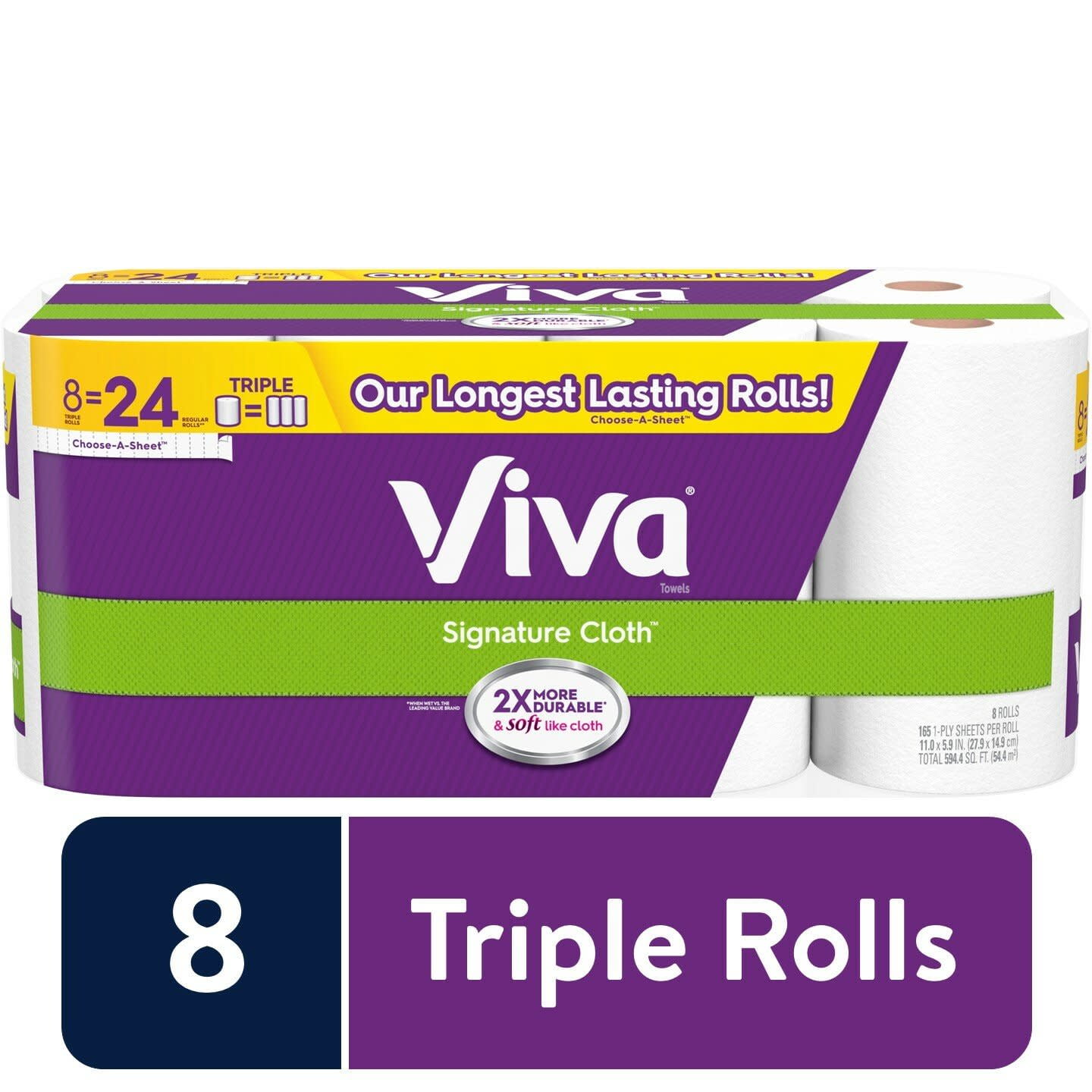 Viva Signature Cloth Choose-a-sheet Paper Towels - 2 Triple Rolls