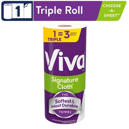 Viva Signature Cloth Paper Towels, 1 Triple Roll, 129 Sheets per Roll - pack of 4