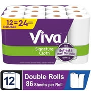 Viva Signature Cloth Paper Towels, 12 Double Rolls, 86 Sheets per Roll