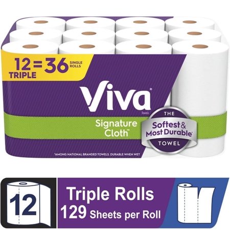 Viva Signature Cloth Paper Towels, 12 Triple Rolls, 129 Sheets per Roll - 2 pack
