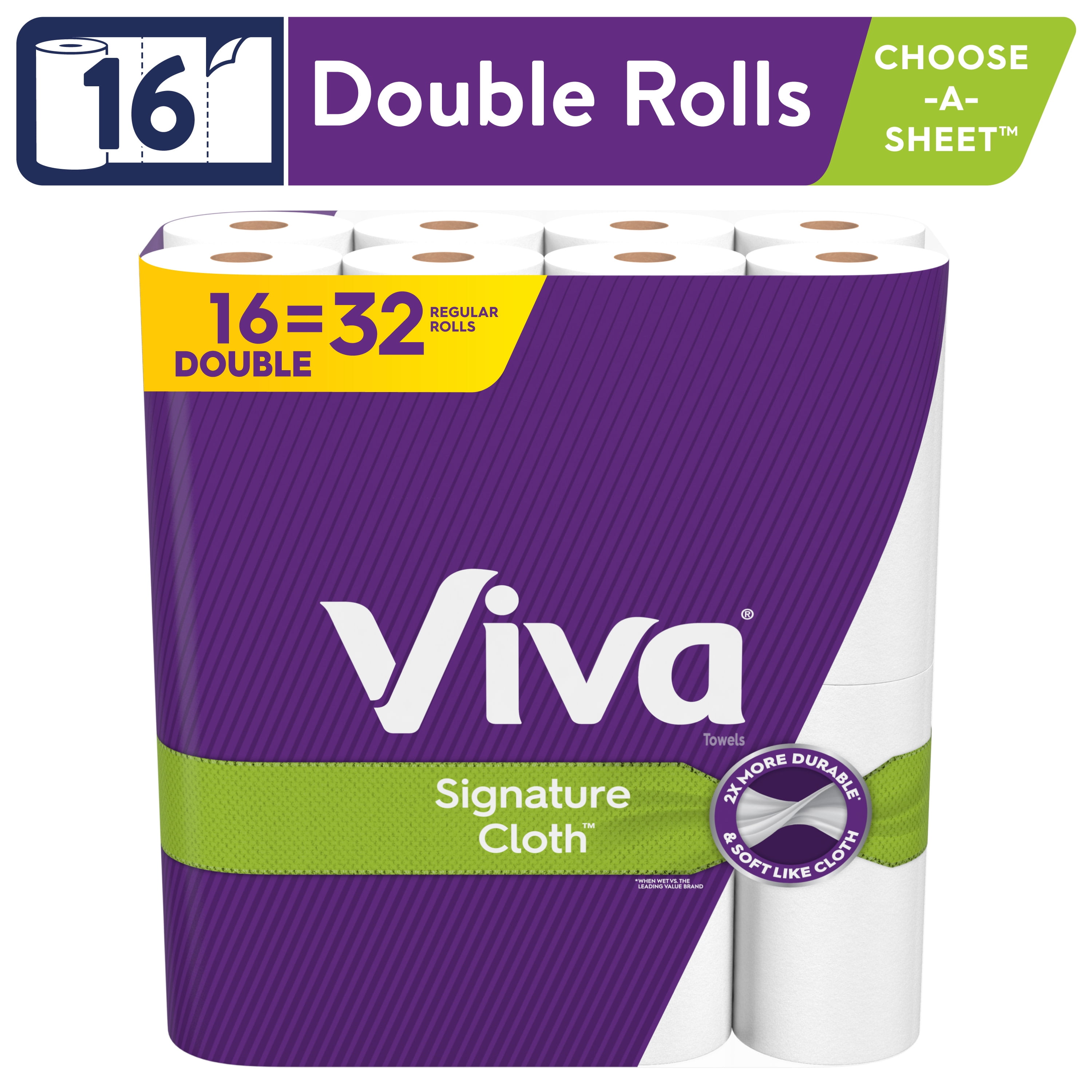 Viva Signature Cloth Paper Towels, 16 Double Rolls, 94 Sheets per Roll