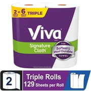 (2 pack) Viva Signature Cloth Paper Towels, 2 Triple Rolls, 129 Sheets per Roll