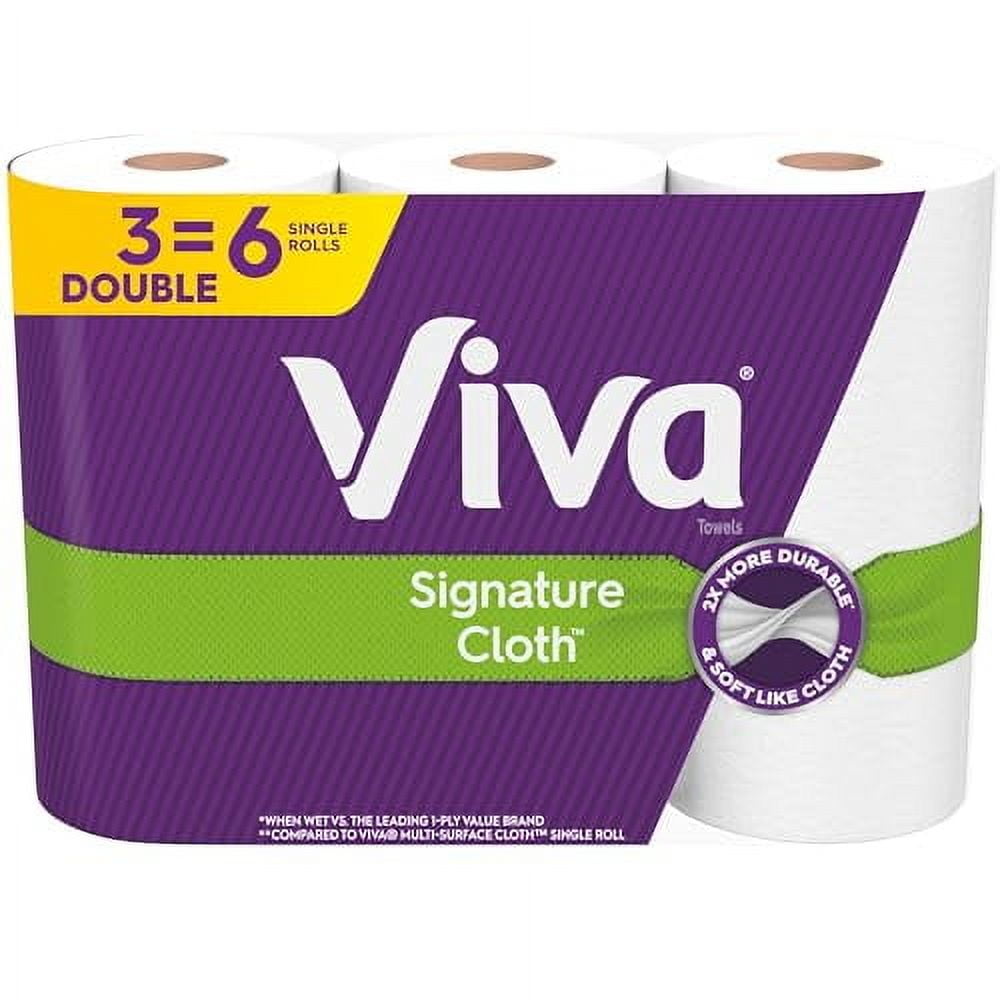 Viva Signature Cloth Paper Towels, 3 Double Rolls, 94 Sheets per Roll ...