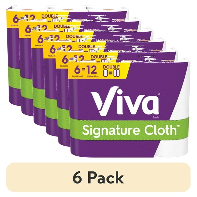 6 pack Viva Signature Cloth Paper Towels 6 Double Rolls 104 Sheets per Roll 624 Total Walmart