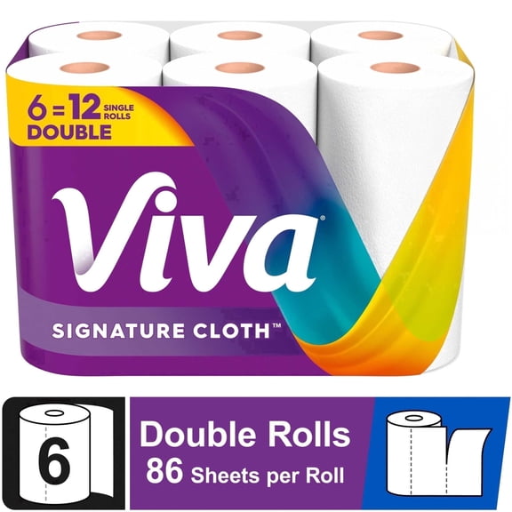 Viva Signature Cloth Paper Towels, 6 Double Rolls, 86 Sheets per Roll