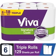 Viva Signature Cloth Paper Towels, 6 Triple Rolls, 129 Sheets per Roll