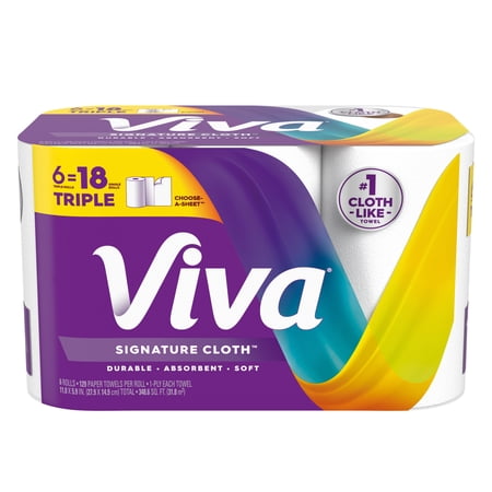 Viva Signature Cloth Paper Towels, 6 Triple Rolls