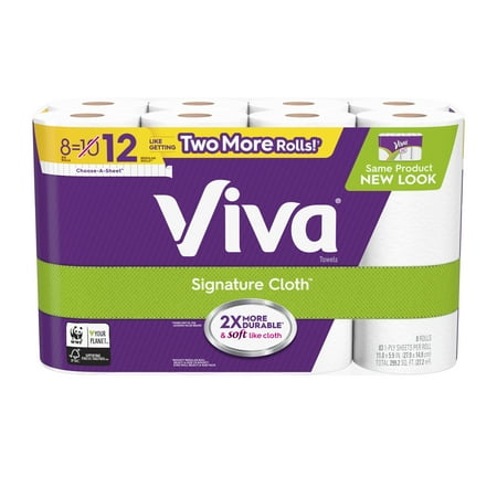 Viva Signature Cloth Paper Towels, 8 Big Rolls, 83 Sheets Per Roll (664 Total)
