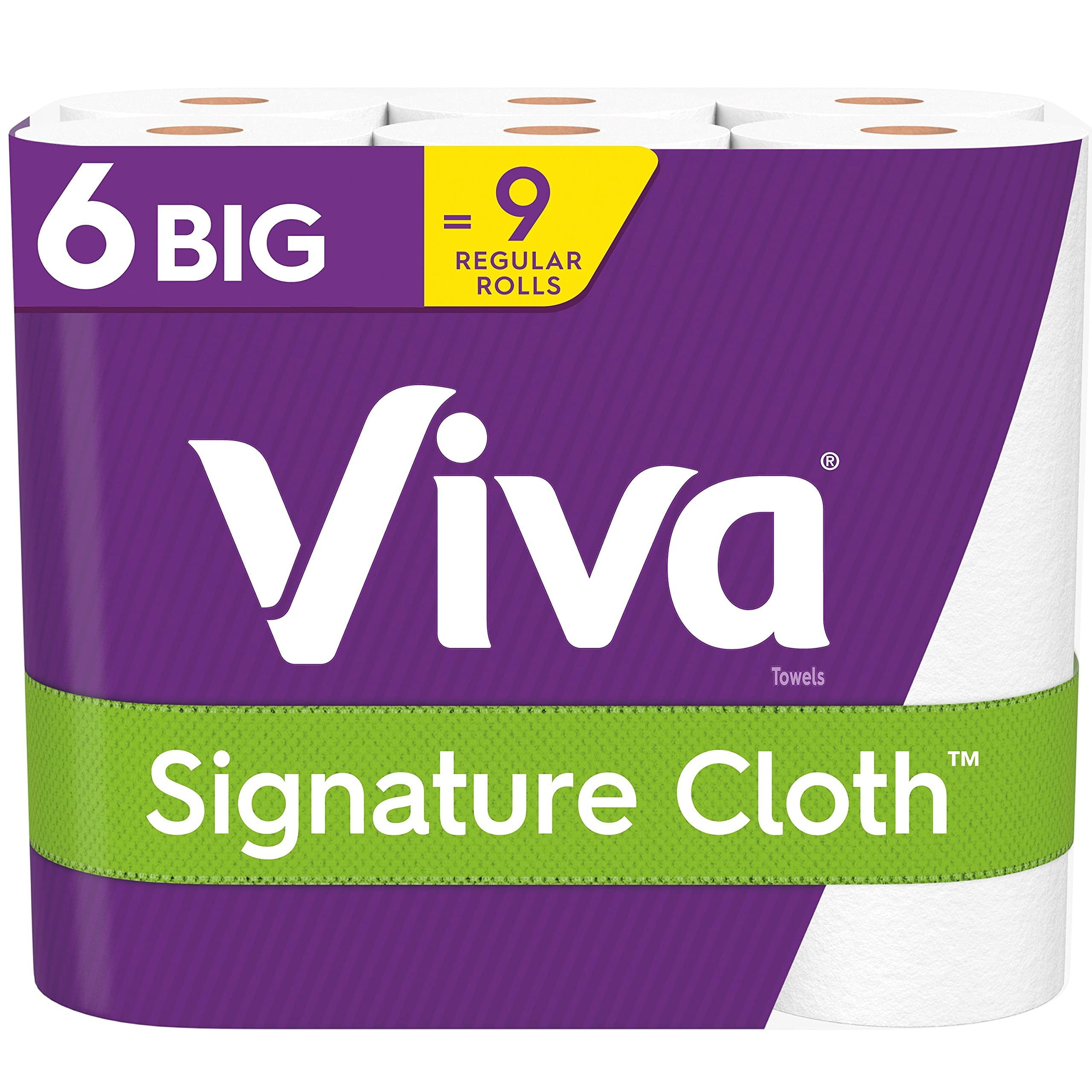 Viva Signature Cloth Paper Towels, Choose-A-Sheet - 6 Big Rolls = 9 Regular Rolls (78 Sheets Per Roll)