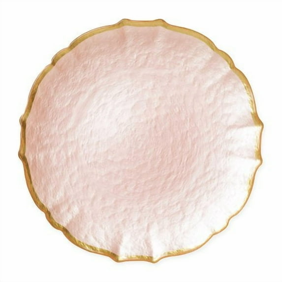 Vietri Pastel Glass Pink Service Plate/Charger