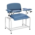 thumbnail image 1 of VivaComfort Blue Bariatric Phlebotomy Chair with Adjustable Armrest, 35" H x 18" L x 29"W, Blood Draw Chair, Large Weight Capacity Comfortable Leather Medical Chair, Great for Mommy and Me, 1 of 1