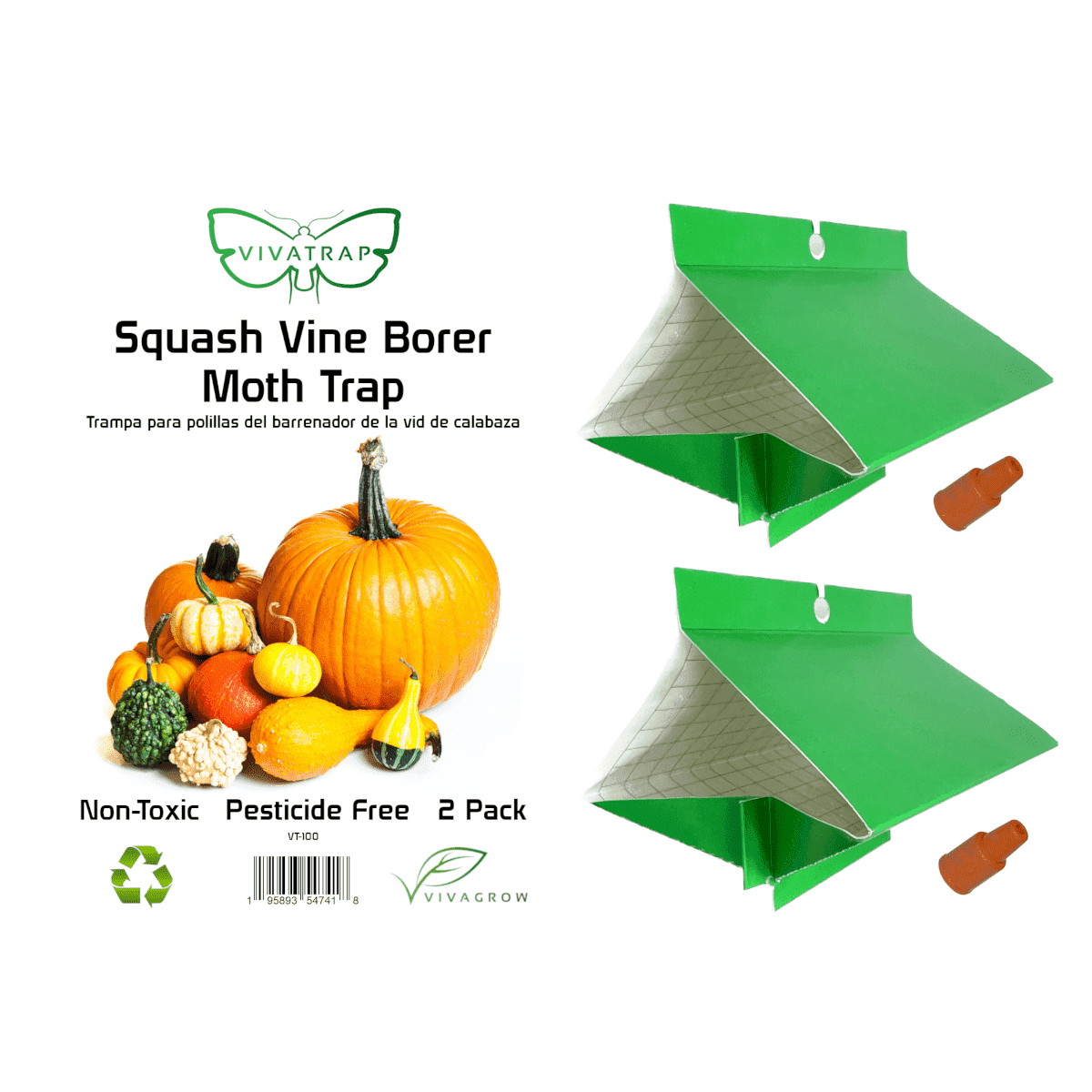 VivaTrap! VT-100 Squash Vine Borer Moth Trap & Lure (2 Pack, 8 Week)