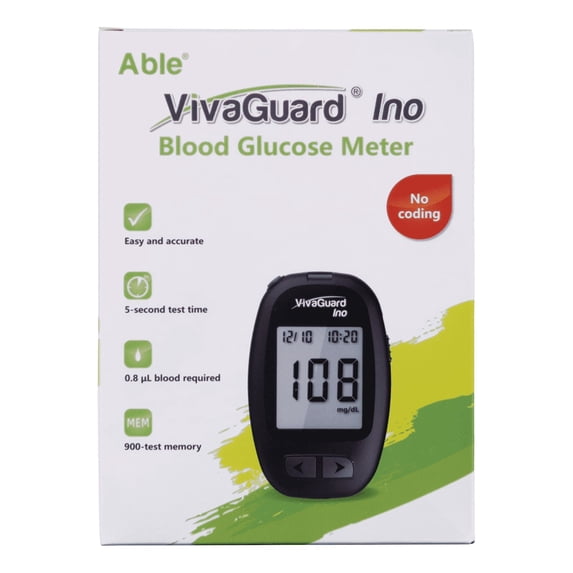 VivaGuard Blood Glucose Monitor, Compact, Easy-to-Use, Large Display ...
