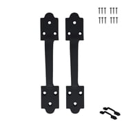 2 Pack Heavy Duty Gate Handle - Steel Pull for Barn Doors, Sheds, Outdoor Fences, Black, 8.5 Inch