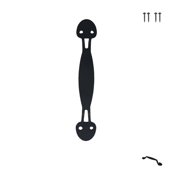 Barn Door Handle of Legend – 9 Inch Cast Iron Gate Pull, Matte Black Finish – Heavy-Duty Rustic Hardware for Sheds, Fences, Cabinets & Sliding Doors – Screws Included for Easy Install