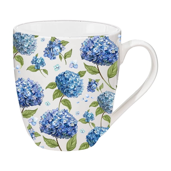 VivaStyle Coffee Cup Ceramic Cup O' Java, Hydrangea, 17oz, Gift Box