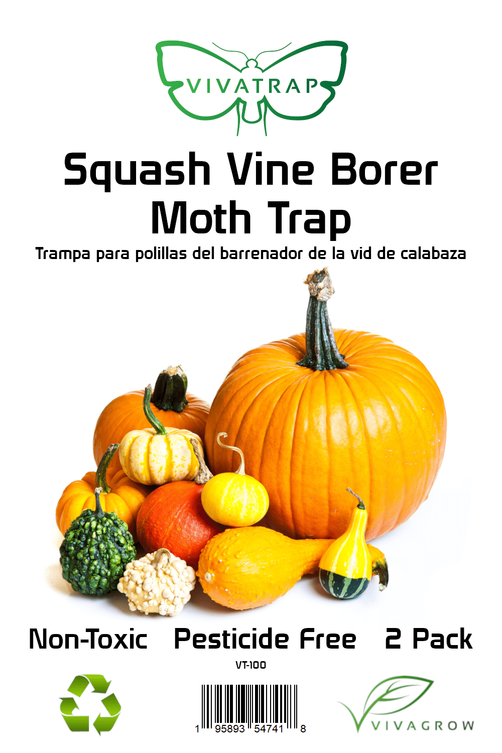 VivaTrap! VT100 Squash Vine Borer Moth Trap & Lure (2 Pack)