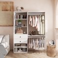 thumbnail image 1 of VivaVista Closet Modules: Wardrobe ClosetDouble Hanging Unit with 1 Levels of Rod .Closet Tower with 2 Drawers and 5 Shelves., 1 of 8