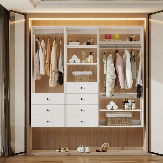 VivaVista Modular Closet Systems with Drawers, Built in Closet Organizer Systems, Sophshelter Closet Organizers and Storage Drawers, Wall Mount Closet for Walk in Closet System