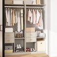 thumbnail image 1 of VivaVista Walk-In Closet Organizer, Wood Open Wardrobe Armoire Closet System with Drawers, Closet Organization and Storage System with Built-In Garment Rack, 1 of 7