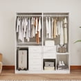 thumbnail image 1 of VivaVista Walk-In Closet Organizer, Wood Open Wardrobe Armoire Closet System with Drawers, Closet Organization and Storage System with Built-In Garment Rack, 1 of 10
