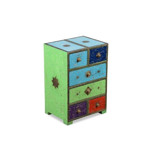 Vivaan Art And Craft Mango Wood Nightstand, 12 x 16 x 23 Inches