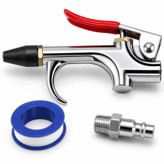 Vivabreeze 2-Way Connection Air Nozzle Blow Gun, Rubber Tip Air Nozzle with 1/4 in Standard Quick Fitting, Air Compressor Accessories Air Blower Gun for Air Inflation and Dedusting