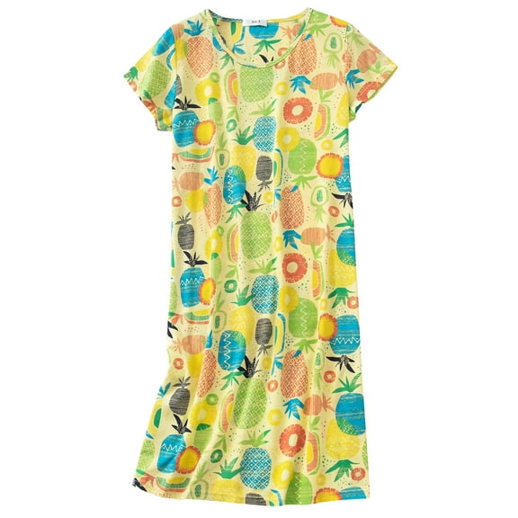 Vivabric Womens Nightgowns Cotton Sleepwear Plus Size Sleep Shirt Short Sleeve Nightshirt Print Sleepshirt Coffee Cup L