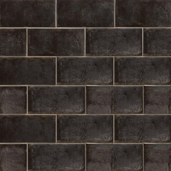 Vivace 4" x 9" Glossy Porcelain Field Tile in Caviar (5.38 SqFt/Ctn)