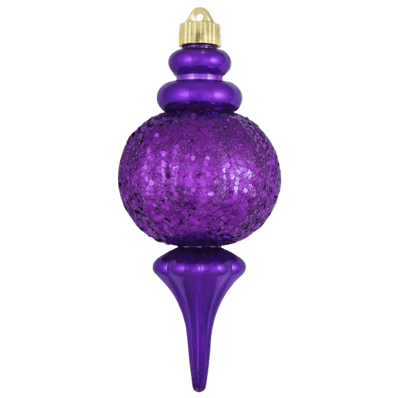 Vivacious Purple 8 2/3" (220mm) Ripple Ball Finial with Purple Glitz (1)